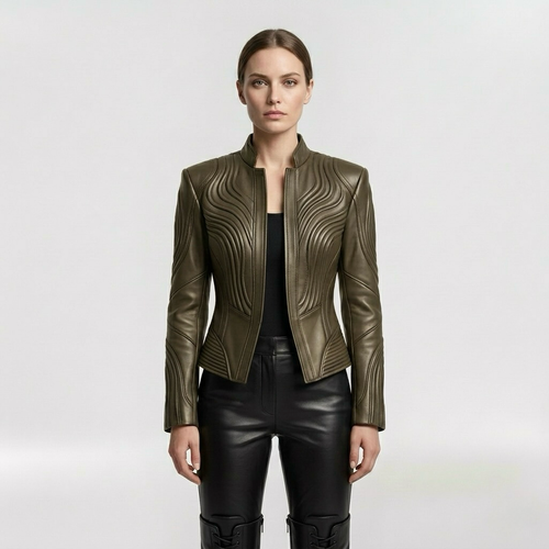 Contour Wave Leather Jacket