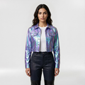Iridescent Holographic Cropped Jacket