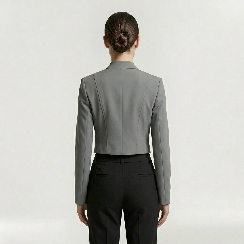 Cropped Collarless Jacket