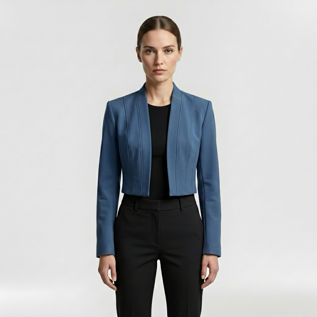 Cropped Collarless Jacket